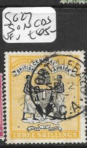 BRITISH CENTRAL AFRICA (P1109B) ARMS 3/-  SON SG27  VFU