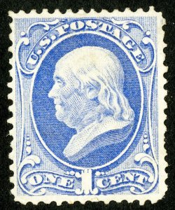 US Stamps # 156 MLH VF Disturbed OG Fresh Scott Value $200.00 