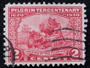 U.S. Used Stamp Scott #549 2c Pilgrim Terc, Superb. Cancel Clear of Design. Gem!
