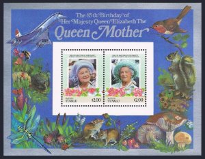 Tuvalu Vaitupu 56-57,MNH.Michel Bl.2-3. Queen Mother,85th birthday.Fauna