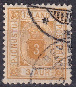 Iceland #O10 F-VF Used CV $35.00 (Z6444)