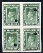 Newfoundland 1941-44 KG6 2c green imperf marginal PROOF b...