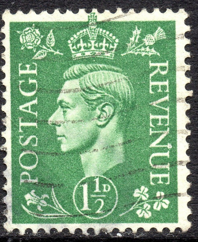 1950 Sg 505 1½d Pale Green Flaw in Last 'E' of Revenue Fine Used