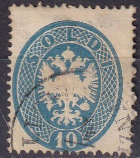 Austria  Lombardy-Venetia #18  F-VF  Used CV $90.00  (Z7964)