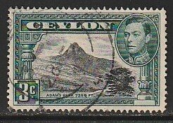 1941 Ceylon - Sc 279b - used VF - 1 single - Adam's Peak