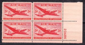 MOstamps - US #C32 Mint OG NH Plate Block - Lot # HS-R231