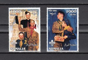 Somalia, 2002 Cinderella issue. N. Rockwell` Scouting Art on 2 values..