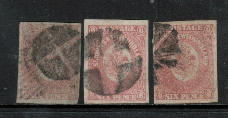 Newfoundland #20 Used Cork Cancel Trio - Three Shades