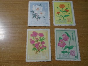 Flowers  :  Korea  #  451-53/455  MNH