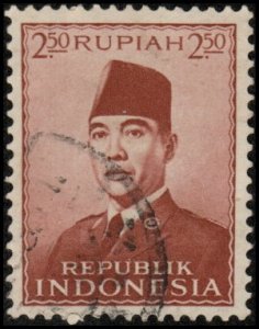 Indonesia 391 - Used - 2.50r Pres. Sukarno (1953)