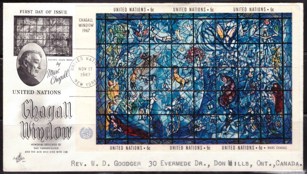 F2204 UNITED NATIONS FDC # 179 UN Memorial Window | Worldwide - United ...