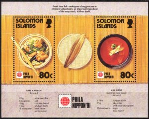 Solomon Islands 1991 Gastronomy PHILANIPPON ' 91 S/S MNH