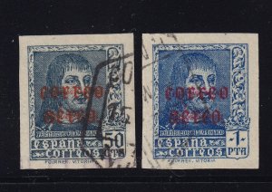 Spain Scott # C98 -C99 imperfs VF used with nice color cv $ 200 ! see pic !