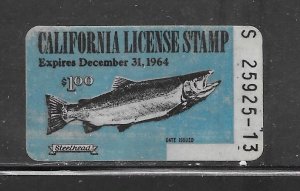 #Z3614 Used 1964 California Fishing Stamp