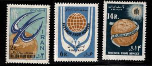 IRAN Scott 1240-1242 MH* 1963 FAO stamp set