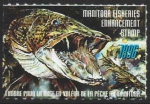 1996 Canada MANITOBA Wildlife Conservation Fishing Revenue #MBF4 VF-NH-