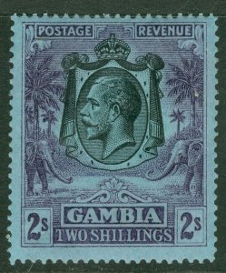 SG 136 Gambia 1922-24. 2/- purple/blue. A fresh mounted mint example CAT £20