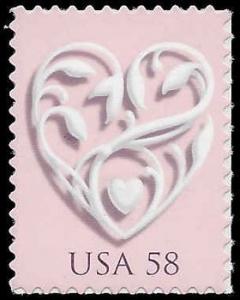 #4152 58c Wedding Hearts Silver Heart 2007 Mint NH