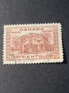 CA S#243 U-F/VF $0.20 06/15/1938 - KGV Pictorial Issue - Fort Garry Gate