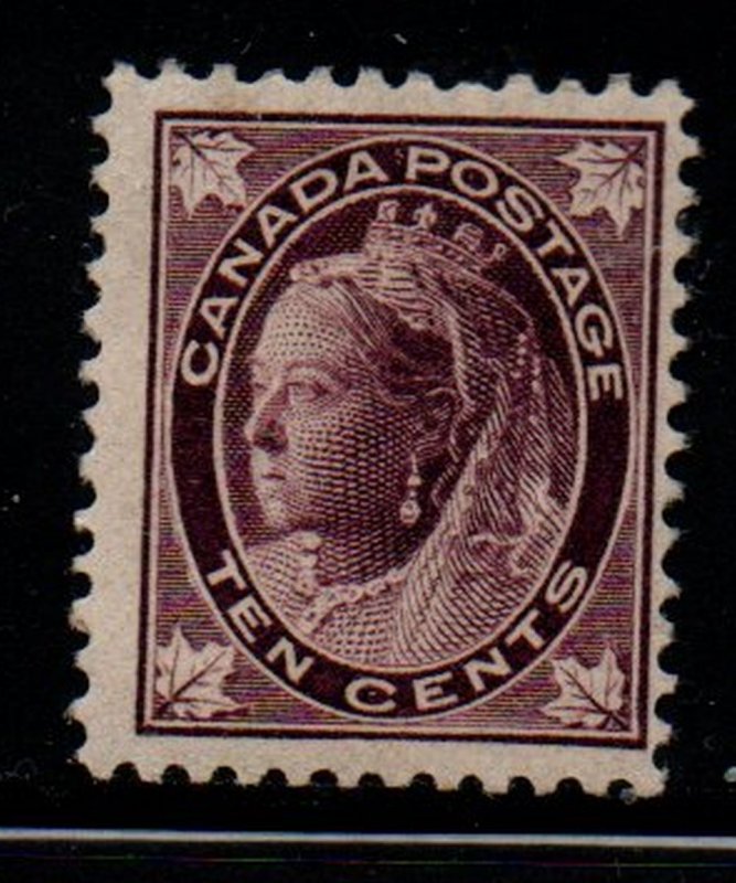 Canada Sc 73 1898 10c brown violet Victoria Maple Leaf stamp mint