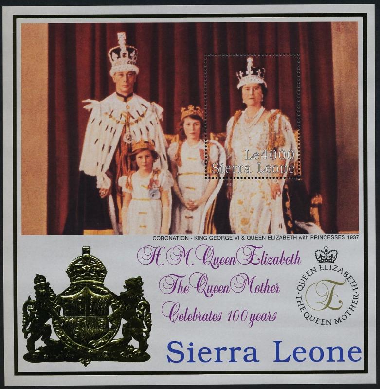 Sierra Leone 2207-8 MNH Queen Mother 100th Birthday