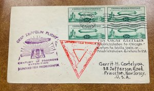 #C18 block of 4 FDC GRAF ZEPPELIN 1st FLIGHT Oct 2, 1933  First Day of Issue