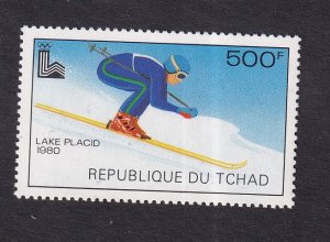 Chad   #386  MNH  1979   Lake Placid Olympic Games  500fr