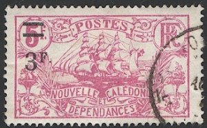 NEW CALEDONIA  French Colonies 1924 Sc 133 Used VF 3fr on 5fr  - Ship