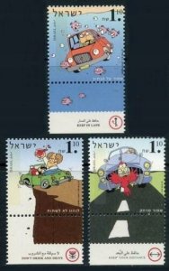 Israel 1997 MNH Stamps with tabs Scott 1308-1310 Road Safety Cars Alcohol Fish