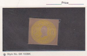 Scott # U66 Postal Stationery 9c Mint Cut Square 1864 Lemon on Buff Cv$375.