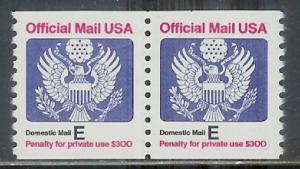 O140 F-VF MNH E Rate Official Mail coil pair  