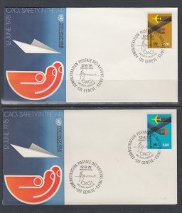 UN Geneva 77-78 Geneva U/A Set of Two FDC