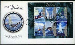 New Zealand 1620a sheet,FDC. Yachting 1999.