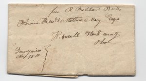 1824 stampless folded letter Sandyville Ohio manuscript pm free frank [H.3374]