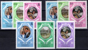 Dominica 701-703 MNH Royal Wedding perf & color varieties ZAYIX 0224M0014M