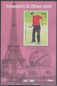 GUINEA # 025 CPL MNH S/S - CELEBRATING 20th C. EVENTS - GOLF, TIGER WOODS