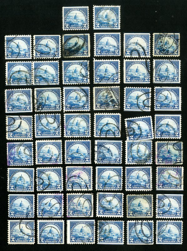 US Stamps # 572 VF Lot of 50 all with natural SE used Scott Value $450.00