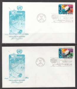 UN New York 256-257 Artmaster Set of 2 Label FDCs