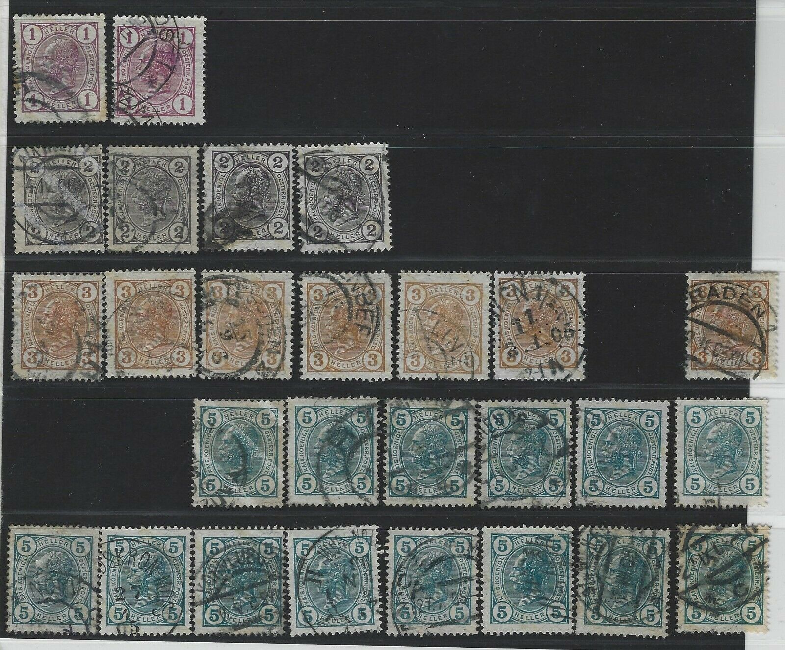 Austria 1904 Emperor Franz Josef I Used Stamps Accumulation Europe
