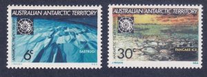 Australian Antarctic Territory AAT L19-20 MNH 1971 Snow Formation & Pancake Ice