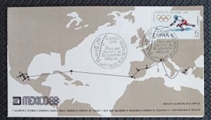 Mexico covers Olympic torch route 1968 Greece Italy Spain Bahamas good condition