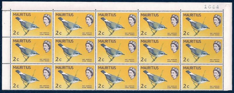 MAURITIUS Sc#276 Block of 15 MINT NEVER HINGED