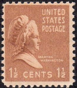 United States 805 - Mint-NH - 1.5c Martha Washington (1938)