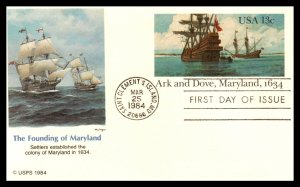 US UX101 Ark and Dove Fleetwood U/A FDC Postal Card