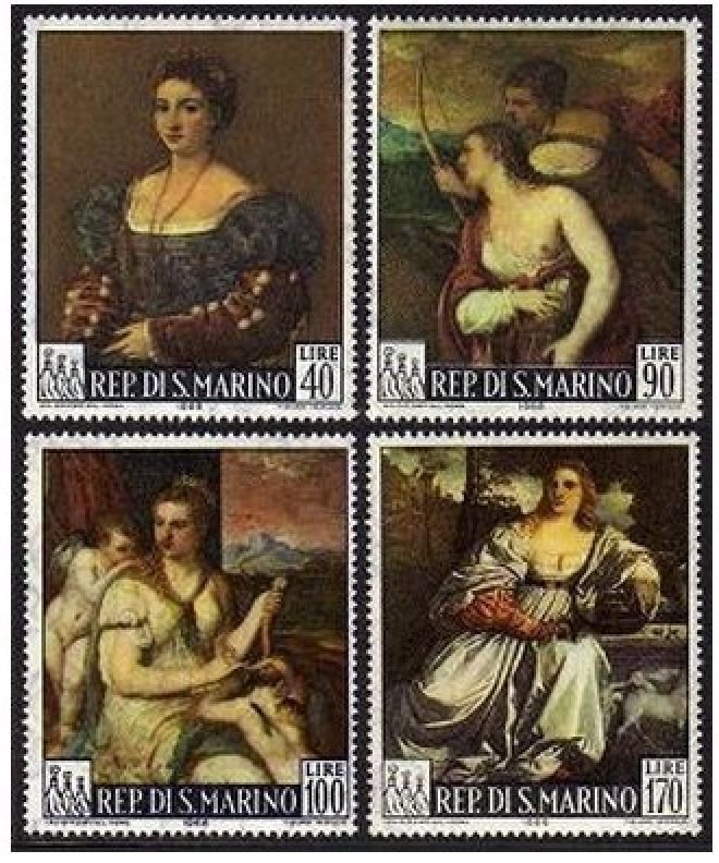 San Marino 639-642, MNH. Michel 865-868. Titian Paintings, 1966.