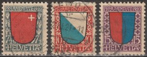 EDSROOM-17396 Switzerland B15-B17 Used 1920 Complete Semi Postal CV$60.50
