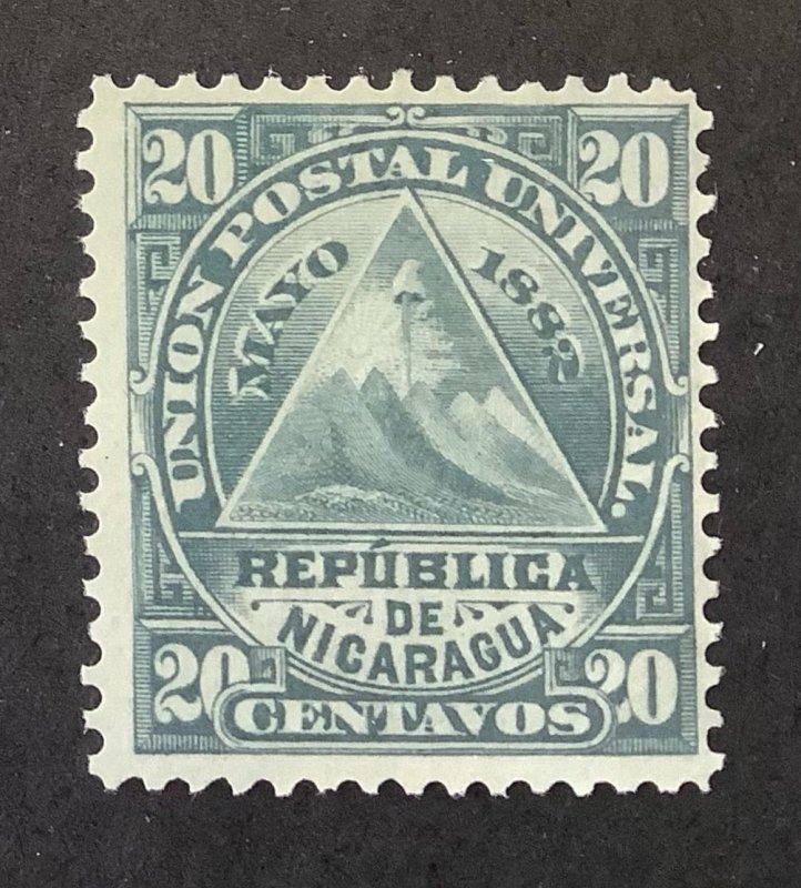 Nicaragua 1882 Scott 18 used - 20c, Coat of Arms