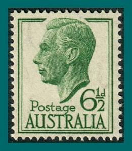 Australia 1952 King George VI, 6.5d grn, mint #238A,SG250