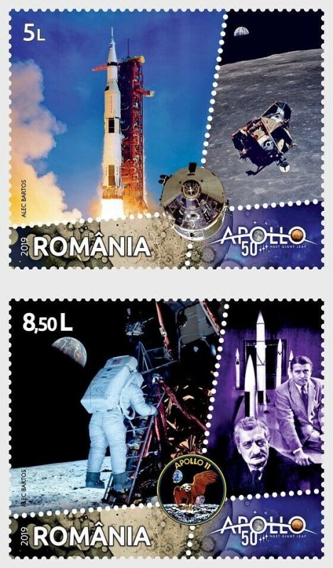 YEAR 2019/07- ROMANIA - APOLLO XI      2V    MNH **