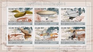 MOZAMBIQUE - 2009 - Aviation #1 - Perf 6v Sheet - Mint Never Hinged